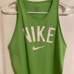 Nike women dri fit tank top lime green size L
